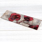 Red Flower Oblong T-Light Holder