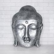Meditating Buddha Head Silver