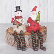 Santa & Snowman Shelf Sitters Set of Two