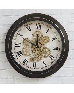 Black Cog Clock Wall S