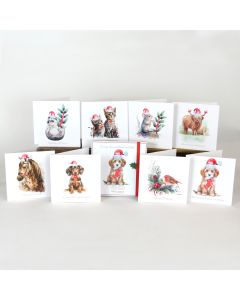 Christmas Country Animal Cards Pack of 8