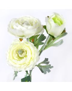 Faux Flower -White Ranunculus