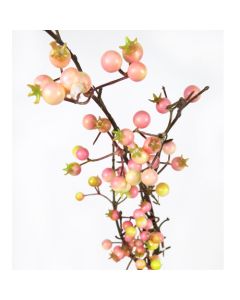 Faux Flower -Pink Berry Spray Stem