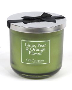 Colour Double Wick Candle-LimePear&OrangeFlower
