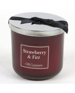 Colour Double Wick Candle-Strawberry & Fiz