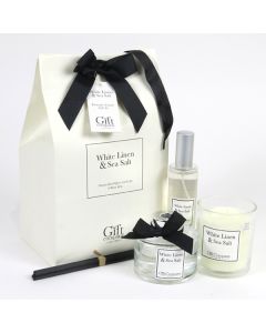 Premium Gift Bag Set - White Linen & Sea Salt