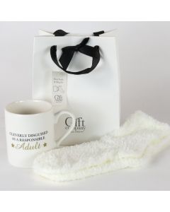 Socks & Mug Gift Bag - Responsible Adult