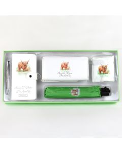 Diary Gift Set Highland Country Animal with Flower