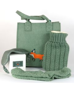 Cozy Night In Gift Bag Set Green -Fox