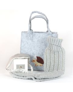 Cozy Night In Gift Bag Set Grey -Hedgehog