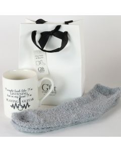 Socks & Mug Gift Bag - Guitar