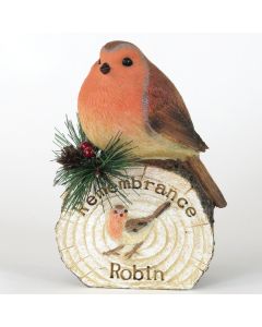 Christmas Remembrance Robin on Log