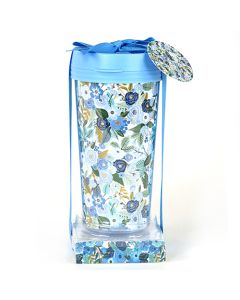 Blue Floral Drink Bottle & Sticky notes