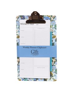 Blue Floral Clipboard & Pen