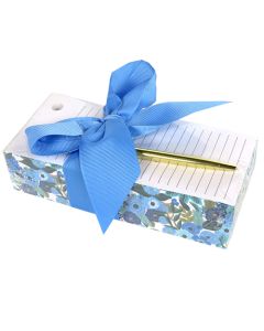 Blue Floral Notepad and Pen Set