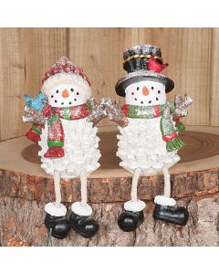 Shelf Cone Snowman Set of Two