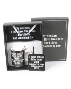 Plaque & Mug Gift Set -Listening to Wife