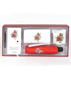 X Diary Gift Set - Robin with Flower
