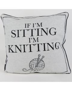 Cushion - Sitting & Knitting