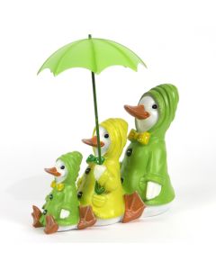 Duck Family with Umbrella