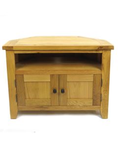 Conwy Oak Small Corner TV Unit Max tv 40"