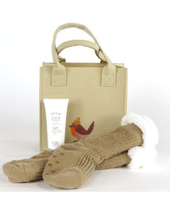 Cosy Socks Set with foot lotion - Brown