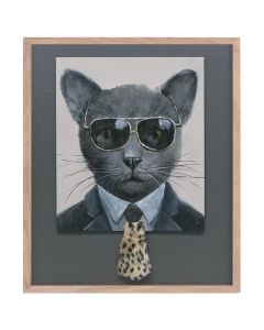 3D Framed Print - Cat in Suit