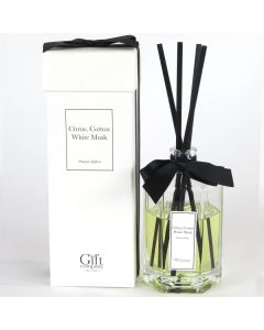 Octagonal Large B&W Diffuser-CitrusCotton&White Musk