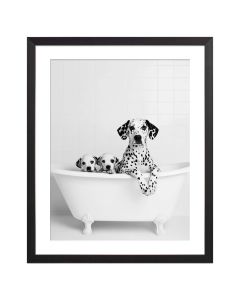 Framed Wall Art - Dalmation in Bath