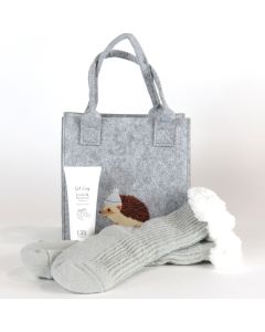Cosy Socks Set with foot lotion - Grey