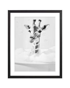 Framed Wall Art - Giraffe in Bath