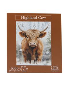 Highland cow in Snow Jigsaw