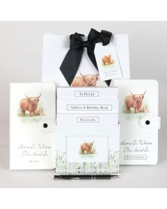 Highland Cow Diary, Organiser and Trio Set Gift Bag