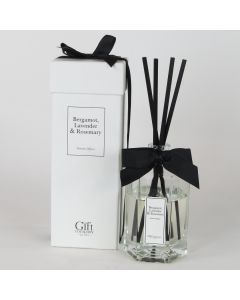 Octagonal Large B&W Diffuser-BergamotLavender&Rmary