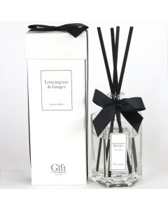 Octagonal Large B&W  Diffuser-Lemgrass & Ginger