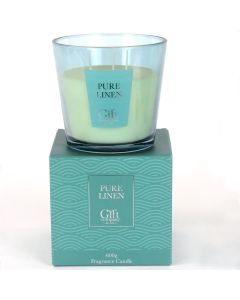 Large Wave Candle Jar - Pure Linen