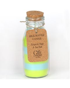 Milk Bottle Candle - Tropical, Sage & Sea Salt