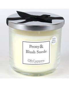 Premium Double Wick Candle-Peony & Blush Suede