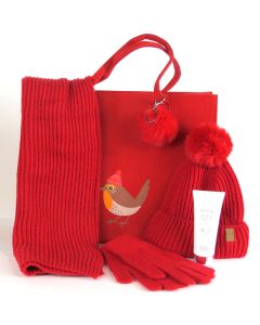 Woolies Set with hand lotion - Red