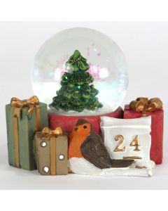 Robin Advent Snow Globe