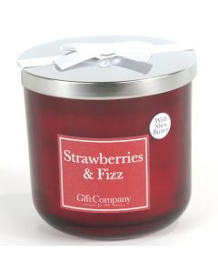 Colour Double Wick Candle - Strawberry  Fizz