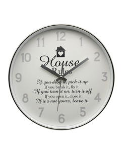 Clock -House Rules 30cm