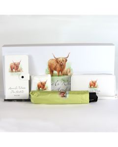 Highland Cow Country Animal with Flower Diary Gift Set