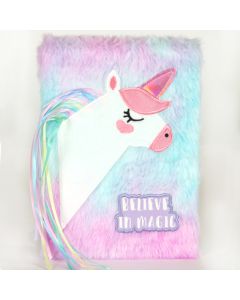Iridescent Unicorn Fluffy Notebook