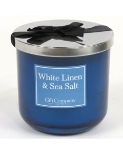 Colour Double Wick Candle-WhiteLinen&SeaSalt