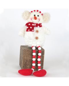 Snowman Shelfie with Ear Muffs and stripy Legs